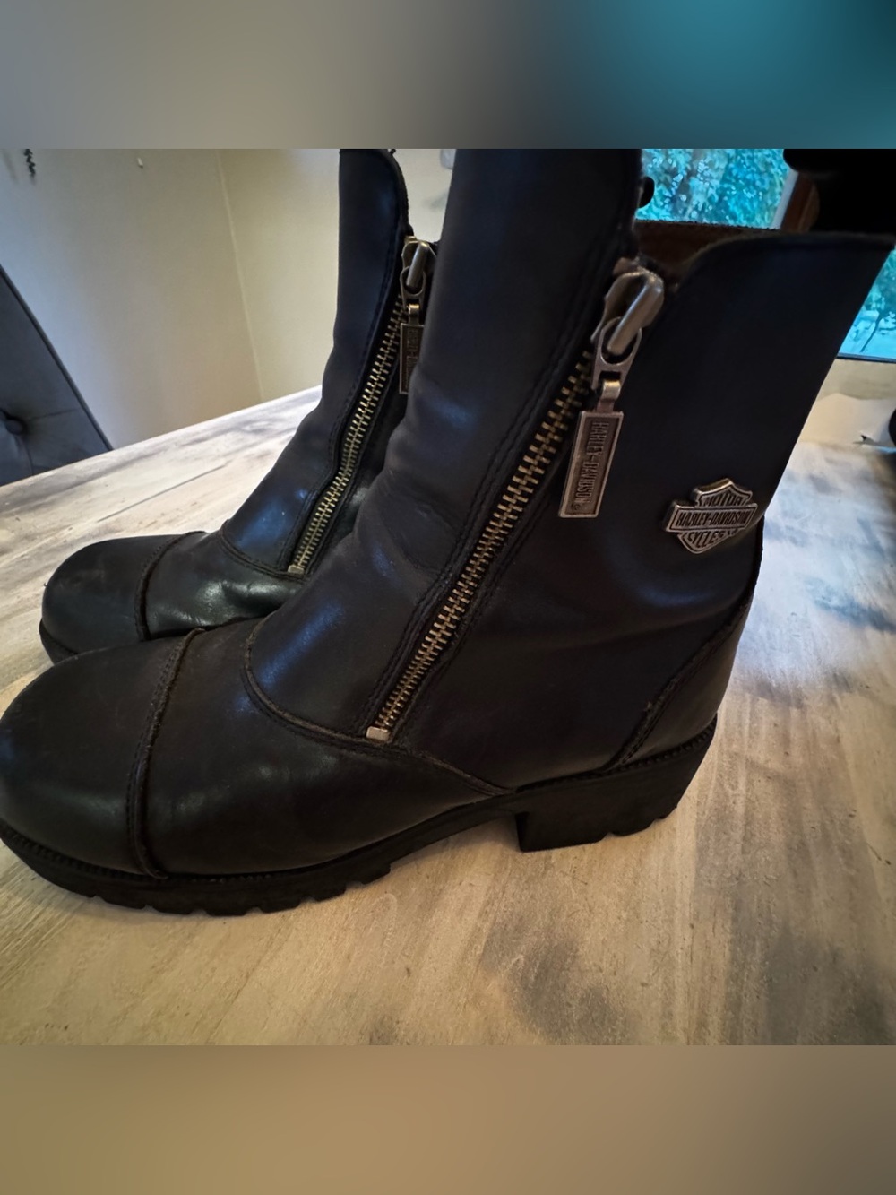 Harley Davidson Amherst short double zip women’s boot black 10